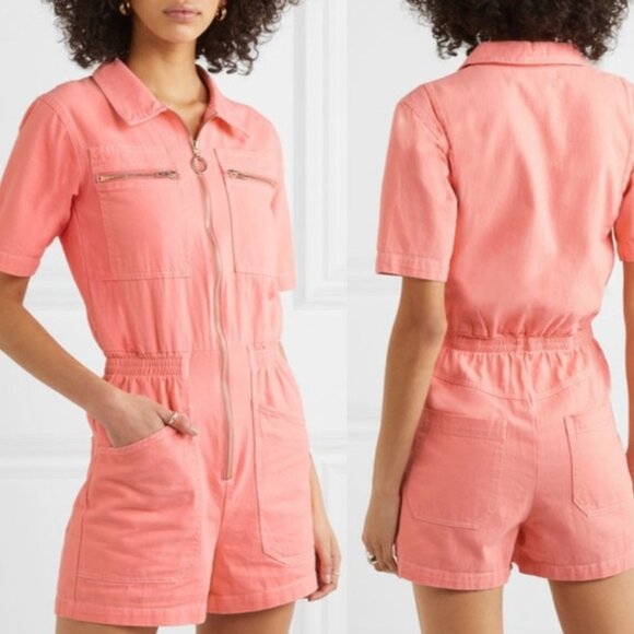 L.F. Markey Danny Playsuit in Coral Pink 4 - Picture 1 of 8